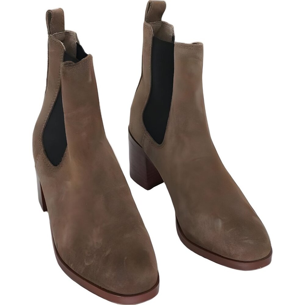 Steve Madden Taupe Chelsea Block Heel Boots